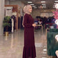 3 Düğmeli Elbise - Bordo - yan görünüm