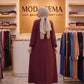 Bordo Taşlı Elbise