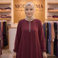 Bordo Taşlı Elbise