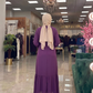 Belden Kuşaklı Elbise - Mor - arka görünüm