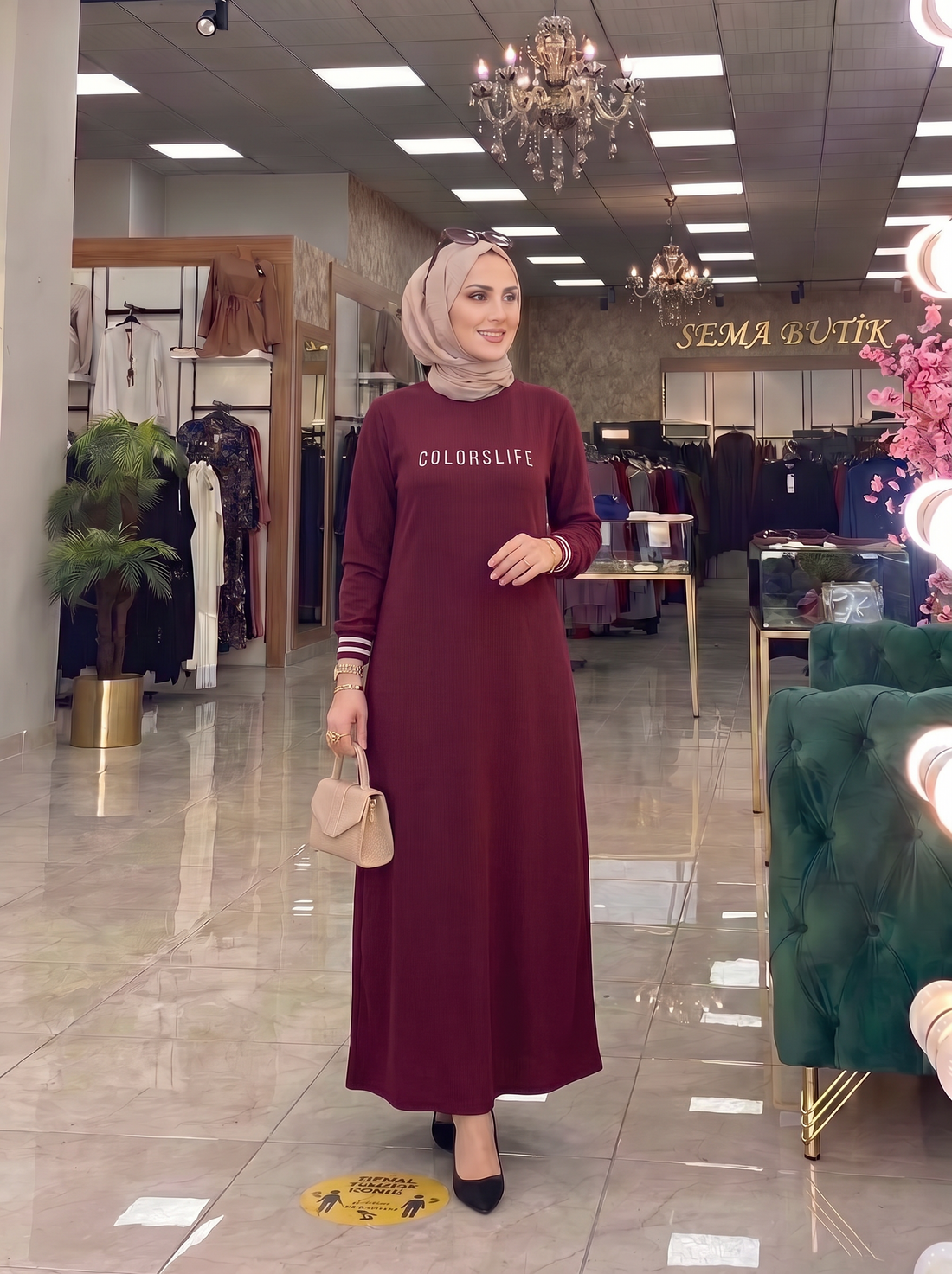 Spor Elbise - Bordo - ön görünüm